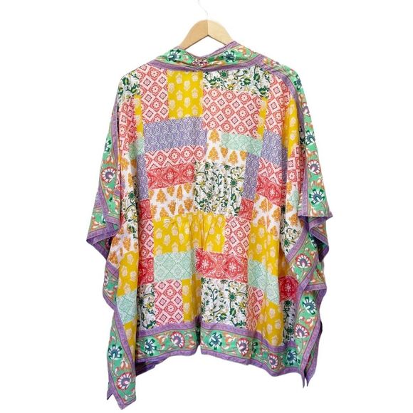 Tolani Collection Raelyn Patchwork Boho Kimono Swim CoverUp Size LP Large Petite - Picture 6 of 13